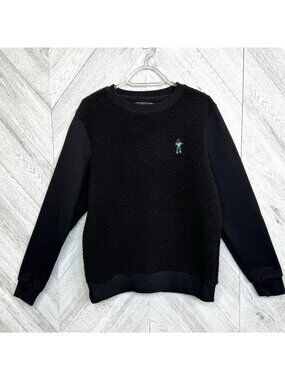 Eastside Golf Core Fleece Crew Sherpa Sweatshirt Pullover Black Mens Small